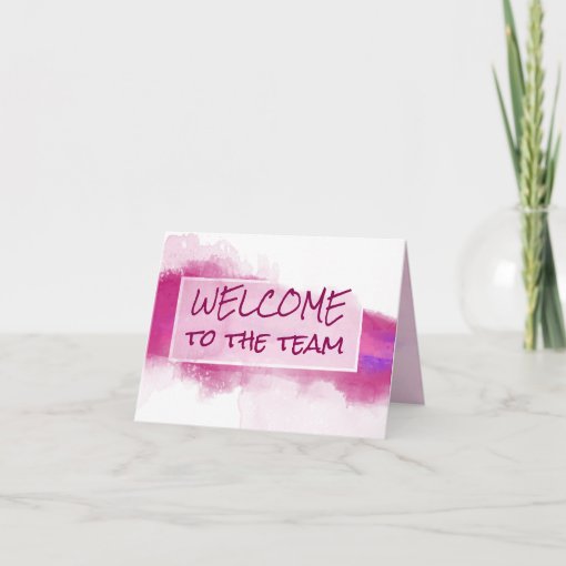 Watercolor Abstract Welcome to the Team Card | Zazzle