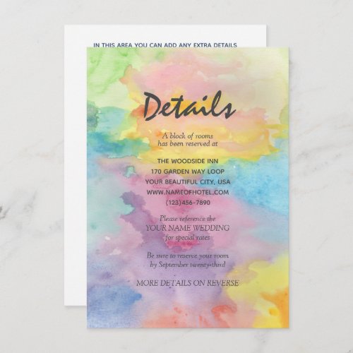 Watercolor Abstract Whimsical Colorful Details Enclosure Card
