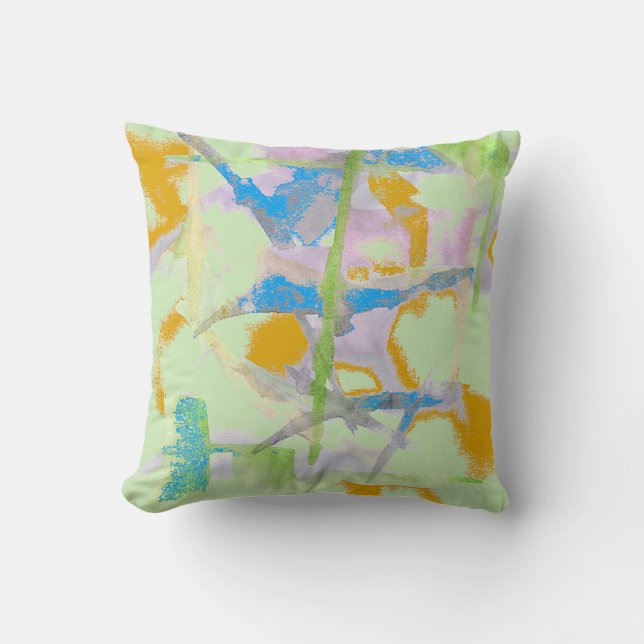 Watercolor Abstraction Throw Pillow (Front)