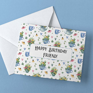 Watercolor Across the Miles Friend Happy Birthday Card