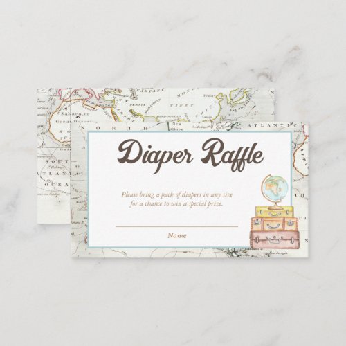 Watercolor Adventure Awaits Baby Diaper Raffle Enclosure Card