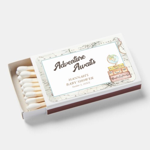 Watercolor Adventure Awaits Baby Shower Favor Matchboxes