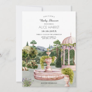 Watercolor aesthetic garden elegant baby shower invitation