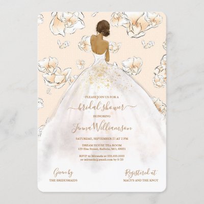 Watercolor African American Bride Bridal Shower Invitation