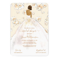 Watercolor African American Bride Bridal Shower Invitation