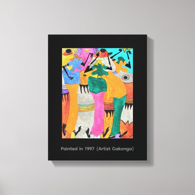 Watercolor, African Art, Awesome Joy Dance  Canvas Print (Front)