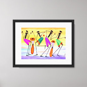 Watercolor, African Art, Expressing Happiness Canvas Print
