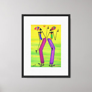 Watercolor African Art Joy and Happiness Canvas Print