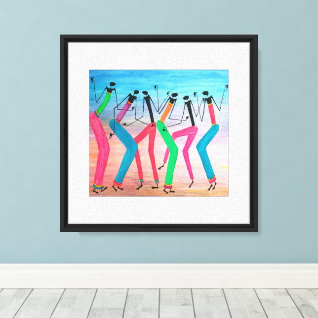 Watercolor African Art Summer Festival  Canvas Print (Insitu(Wood Floor))