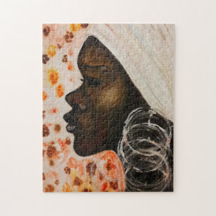 Watercolor - African Beauty - Choose Size Jigsaw Puzzle