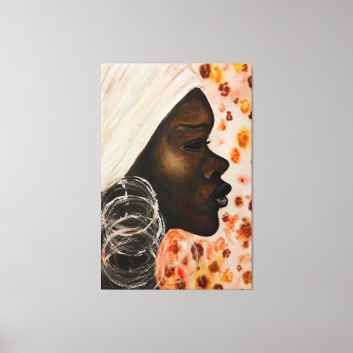 Watercolor _ African Beauty _ Painting Art Modern Canvas Print