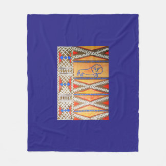Watercolor African inspired lion Fleece Blanket