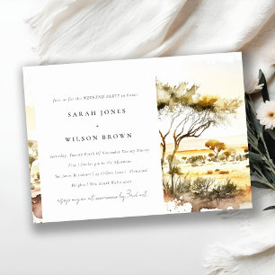 Watercolor African Landscape Weekend Dinner Party Invitation