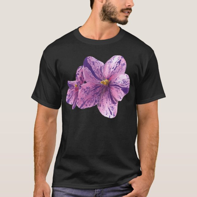 Watercolor African Violets T-Shirt (Front)