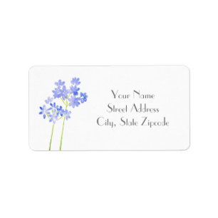 Watercolor Agapanthus Label