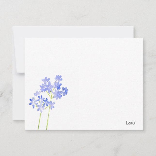 Watercolor Agapanthus Note Card (Front)