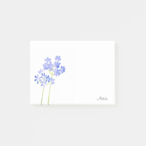 Watercolor Agapanthus Post_it Notes