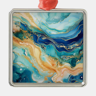 Watercolor Agate Christmas Ornament