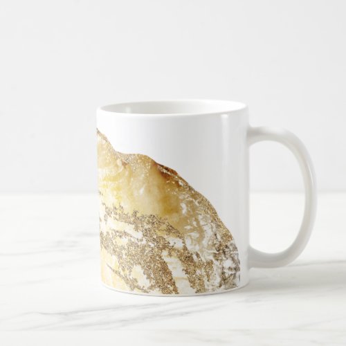 *~* Watercolor Agate Geode Gold Glitter Rock Coffee Mug