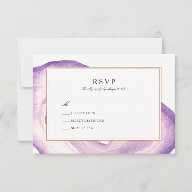 Watercolor Agate Slice RSVP Card | Lavender (Front)