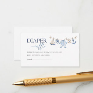  Watercolor Ahoy it is a boy  baby shower diaper r Enclosure Card