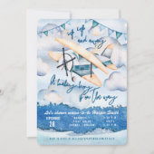 Watercolor Airplane Baby Boy Shower Invitation (Front)
