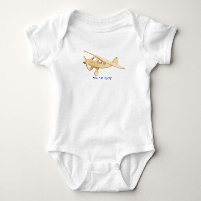Watercolor Airplane Baby Outfit Bodysuit (Front)