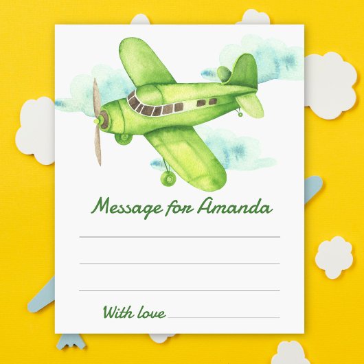 Watercolor airplane birthday time capsule message