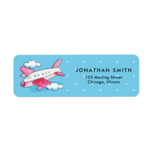 Watercolor Airplane Travel Label