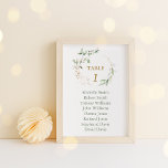 Watercolor Airy Greenery Wedding Seating Chart    Table Number<br><div class="desc">Elegant design featuring watercolour airy leaves,  eucalyptus,  faux gold leaves wreath. Use Personalize tool to add your info. Matching items could be found in my Ethereal Botanical Collection.</div>