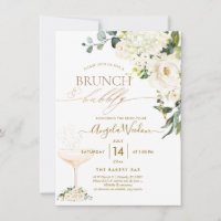 Watercolor Alabaster Roses Brunch Bubbly