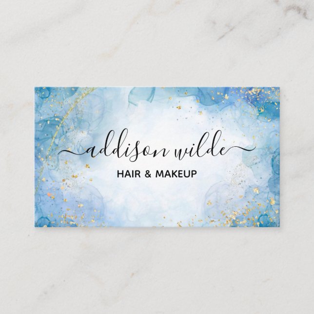 Watercolor alcohol ink business card (Front)