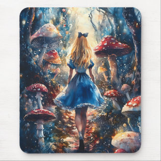 Watercolor Alice in Wonderland Mouse Pad
