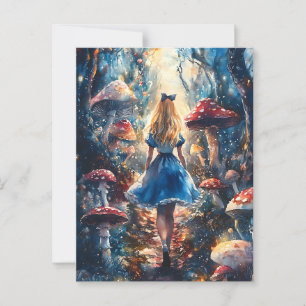 Watercolor Alice in Wonderland Postcard
