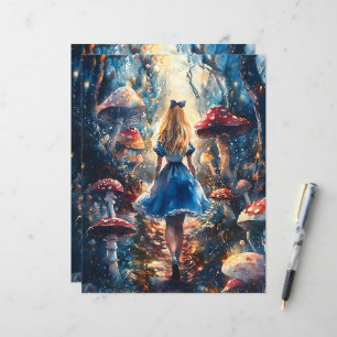 Watercolor Alice in Wonderland Scrapbook Paper