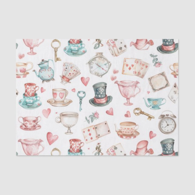 Watercolor Alice Pattern  Tissue Paper (Front)