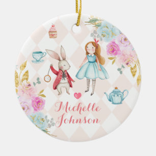 Watercolor Alice We're Expecting Parents  Ceramic Ornament