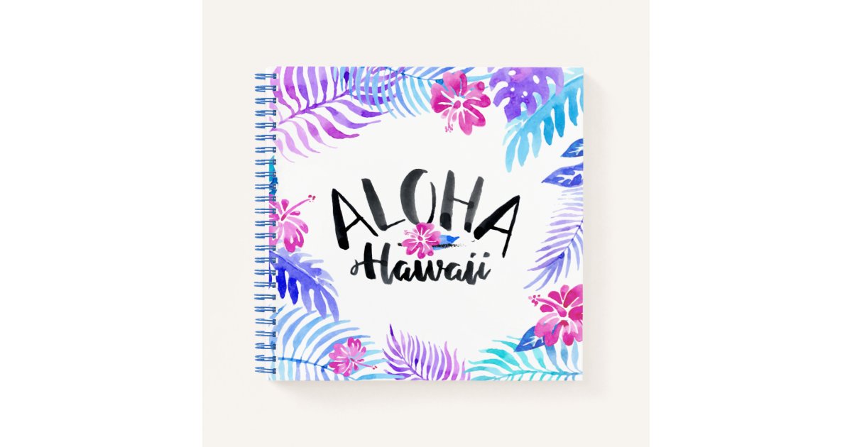 Watercolor Aloha Hawaii Tropical | Notebook | Zazzle