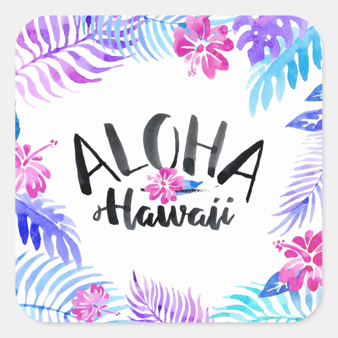 Watercolor Aloha Hawaii Tropical | Sticker | Zazzle