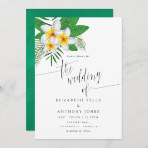 Watercolor Aloha Luau Beach Wedding Invitation