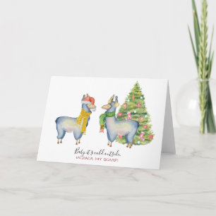 Watercolor Alpaca Holiday Card