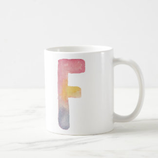 WATERCOLOR ALPHABET MONOGRAM LETTER 'F' | MUG