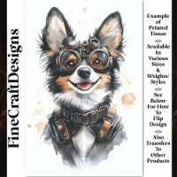 Watercolor Alsatian Puppy Dog, GSD CD8 Decoupage Tissue Paper