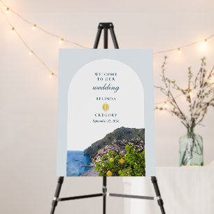 Watercolor Amalfi Coast Arch Italy Lemons Wedding Foam Board