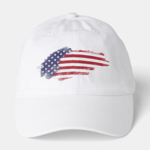 Watercolor American Flag 4th of July Hat