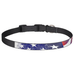Watercolor American Flag Dog Collar