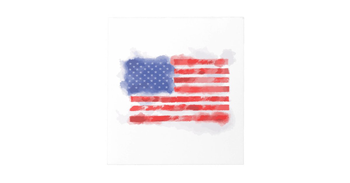 Watercolor American Flag for Veterans and Patriots Notepad | Zazzle
