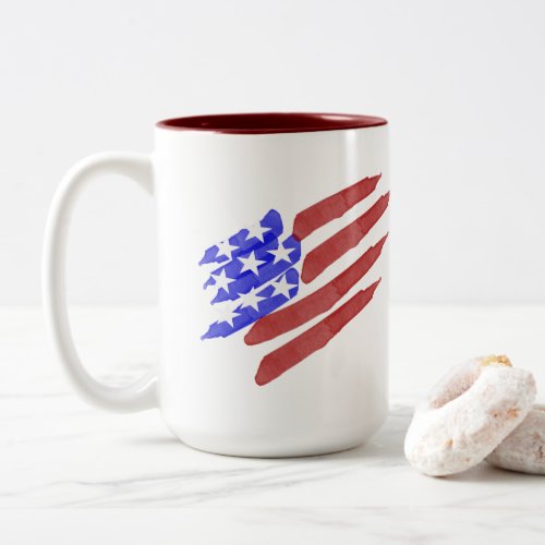 Watercolor American Flag Patriotic Mugs