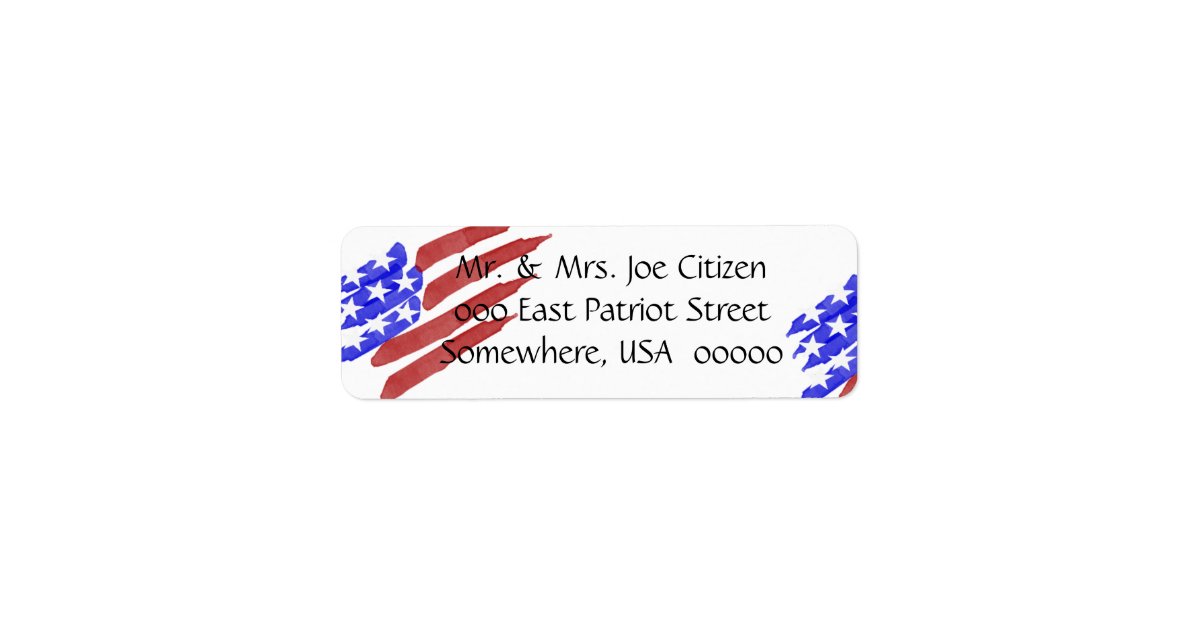 30 Custom Patriotic Flag Art Personalized Address Labels 30 Custom Patriotic Flag Art Personalized Address Labels