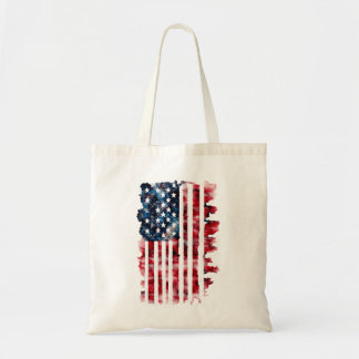 Watercolor American Flag Tote Bag